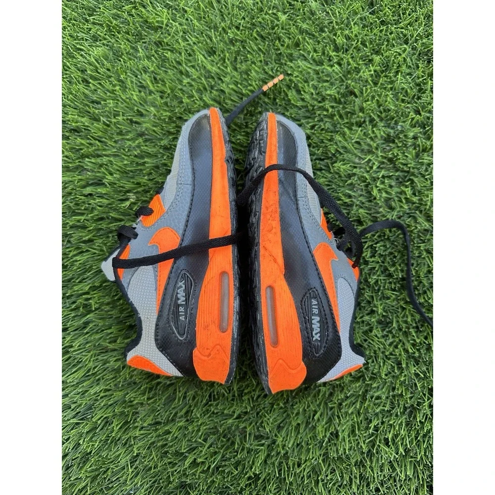 Nike Air Max 90 Toddler Gray Black Orange Shoes Size 10C 408110-036